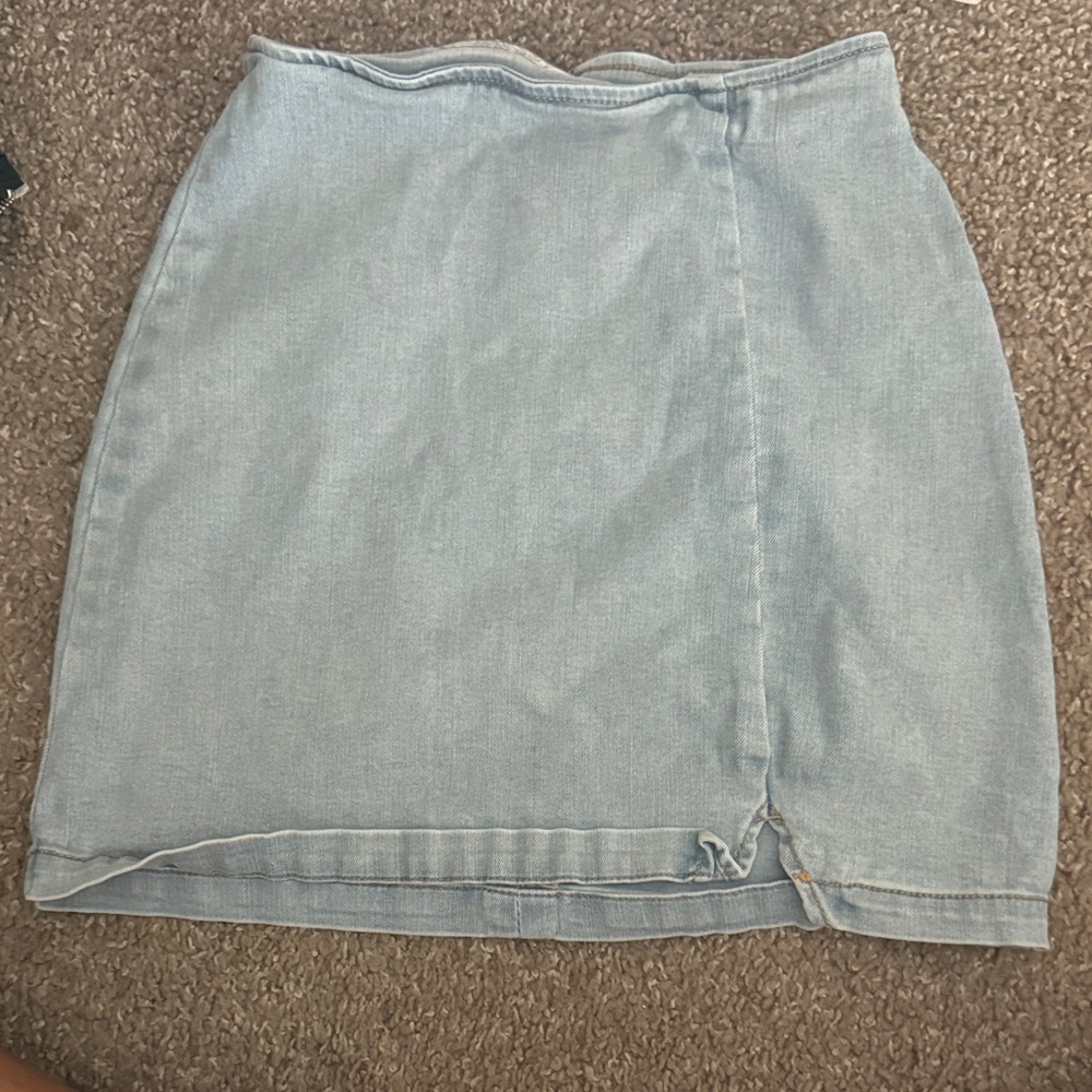 Light Blue Denim Mini Skirt